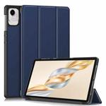 For Honor Pad X9a / X9 Pro Custer Pure Color 3-Fold Leather Tablet Case(Dark Blue)