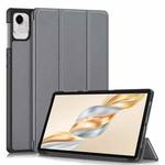 For Honor Pad X9a / X9 Pro Custer Pure Color 3-Fold Leather Tablet Case(Grey)
