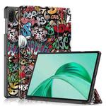 For Honor Pad X8a Custer Painted 3-Fold Leather Tablet Case(Graffiti)