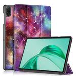 For Honor Pad X8a Custer Painted 3-Fold Leather Tablet Case(Milky Way)