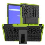 For Lenovo Tab M10 Plus TB-X606F Tire Texture Shockproof TPU+PC Protective Case with Holder(Green)