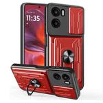 For Motorola Moto G05 Sliding Camshield TPU+PC Phone Case with Card Slot(Red)