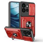 For Motorola Edge 50 Neo / Moto S50 Sliding Camshield TPU+PC Phone Case with Card Slot(Red)