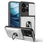 For Motorola Edge 50 Neo / Moto S50 Sliding Camshield TPU+PC Phone Case with Card Slot(White)