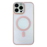 For iPhone 15 Pro Max MagSafe Skin Feel Phone Case with Lens Film(Pink)