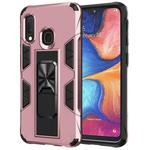 For Samsung Galaxy A20e Soldier Armor Shockproof TPU + PC Magnetic Protective Case with Holder(Rose Gold)