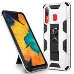 For Samsung Galaxy A30 / A20 Soldier Armor Shockproof TPU + PC Magnetic Protective Case with Holder(White)