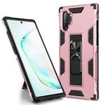 For Samsung Galaxy Note10+ Soldier Armor Shockproof TPU + PC Magnetic Protective Case with Holder(Rose Gold)