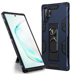 For Samsung Galaxy Note10+ Soldier Armor Shockproof TPU + PC Magnetic Protective Case with Holder(Blue)