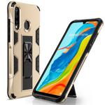 For Huawei P30 Lite Soldier Armor Shockproof TPU + PC Magnetic Protective Case with Holder(Gold)
