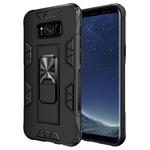 For Samsung Galaxy S8 Soldier Armor Shockproof TPU + PC Magnetic Protective Case with Holder(Black)