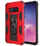 For Samsung Galaxy S10e Soldier Armor Shockproof TPU + PC Magnetic Protective Case with Holder(Red)