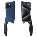 For iPhone 15 Pro Max Simulated Kitchen Knife TPU + PC Phone Case(Blue)