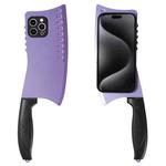 For iPhone 15 Pro Max Simulated Kitchen Knife TPU + PC Phone Case(Purple)