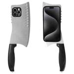 For iPhone 15 Pro Simulated Kitchen Knife TPU + PC Phone Case(Silver)