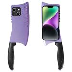 For iPhone 14 Plus Simulated Kitchen Knife TPU + PC Phone Case(Purple)