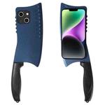 For iPhone 14 Simulated Kitchen Knife TPU + PC Phone Case(Blue)