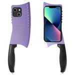 For iPhone 13 Simulated Kitchen Knife TPU + PC Phone Case(Purple)