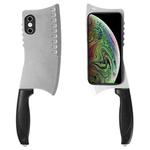 For iPhone X / XS Simulated Kitchen Knife TPU + PC Phone Case(Silver)