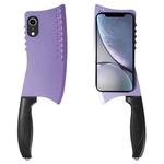 For iPhone XR Simulated Kitchen Knife TPU + PC Phone Case(Purple)