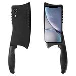 For iPhone XR Simulated Kitchen Knife TPU + PC Phone Case(Black)