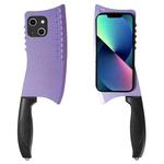 For iPhone 13 mini Simulated Kitchen Knife TPU + PC Phone Case(Purple)