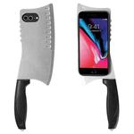 For iPhone 8 Plus / 7 Plus Simulated Kitchen Knife TPU + PC Phone Case(Silver)