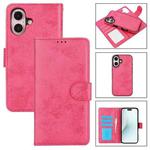 For iPhone 16 2 in 1 Detachable Phone Leather Case(Pink)