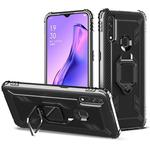 For OPPO A8 & A31 Carbon Fiber Protective Case with 360 Degree Rotating Ring Holder(Black)