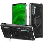 For OPPO Realme X50 Pro Carbon Fiber Protective Case with 360 Degree Rotating Ring Holder(Black)