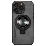 For iPhone 11 Pro i.Crystal Lambskin Fulcrum Support Phone Case(Dark Grey)