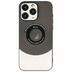 For iPhone 11 Pro Max Contrast Color Logo Display Magnetic Phone Case(Black Silver)