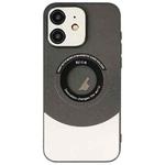 For iPhone 11 Contrast Color Logo Display Magnetic Phone Case(Black Silver)