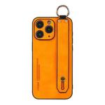 For iPhone 11 Pro Lambskin Wristband Holder Phone Case(Orange)