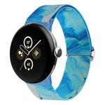 For Google Pixel Watch 2 / Pixel Watch Painted Colorful Nylon Watch Band(Ocean Blue)