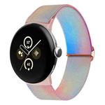 For Google Pixel Watch 2 / Pixel Watch Painted Colorful Nylon Watch Band(Symphony Aurora)