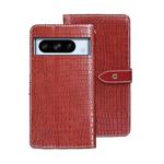 For Google Pixel 8 idewei Crocodile Texture Leather Phone Case(Red)