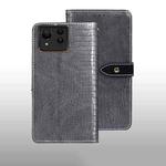 For Google Pixel 8a idewei Crocodile Texture Leather Phone Case(Grey)