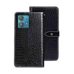 For Motorola Edge 40 Neo idewei Crocodile Texture Leather Phone Case(Black)