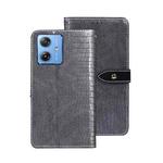 For Motorola Moto G54 5G idewei Crocodile Texture Leather Phone Case(Grey)