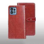For Motorola Edge 40 Pro 5G idewei Crocodile Texture Leather Phone Case(Red)