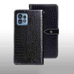 For Motorola Edge 40 Pro 5G idewei Crocodile Texture Leather Phone Case(Black)