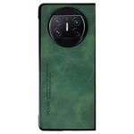 For Huawei Mate X3 i.Crystal Lambskin Folding Phone Case(Green)