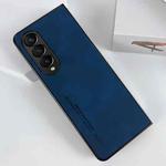 For Samsung Galaxy Z Fold4 i.Crystal Lambskin Folding Phone Case(Blue)
