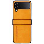 For Samsung Galaxy Z Flip4 i.Crystal Lambskin Three-piece Folding Phone Case(Orange)
