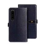 For Sony Xperia 1 V idewei Crocodile Texture Leather Phone Case(Dark Blue)