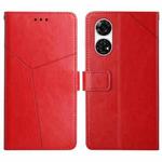 For ZTE Anshin Family A303ZT Y-shaped Pattern Flip Leather Phone Case(Red)