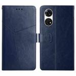 For ZTE Anshin Family A303ZT Y-shaped Pattern Flip Leather Phone Case(Blue)