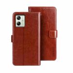 For Motorola Moto G54 5G EU idewei Crazy Horse Texture Leather Phone Case(Brown)