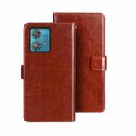 For Motorola Edge 40 Neo idewei Crazy Horse Texture Leather Phone Case(Brown)